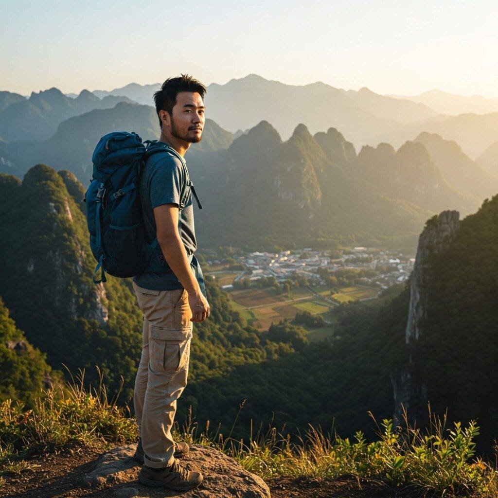 Picturesque hiking trail winding through a beautiful natural landscape