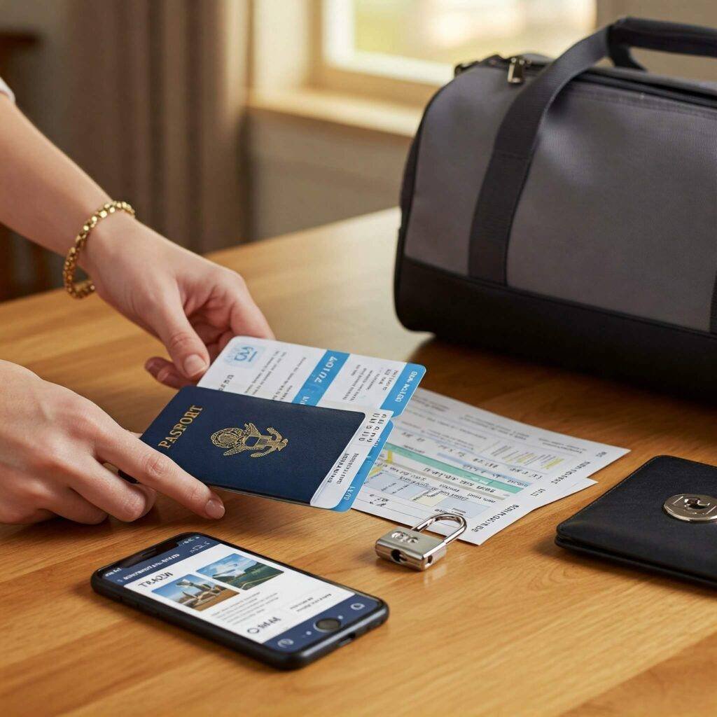 Travel safety pre-trip prep, documents and gear
