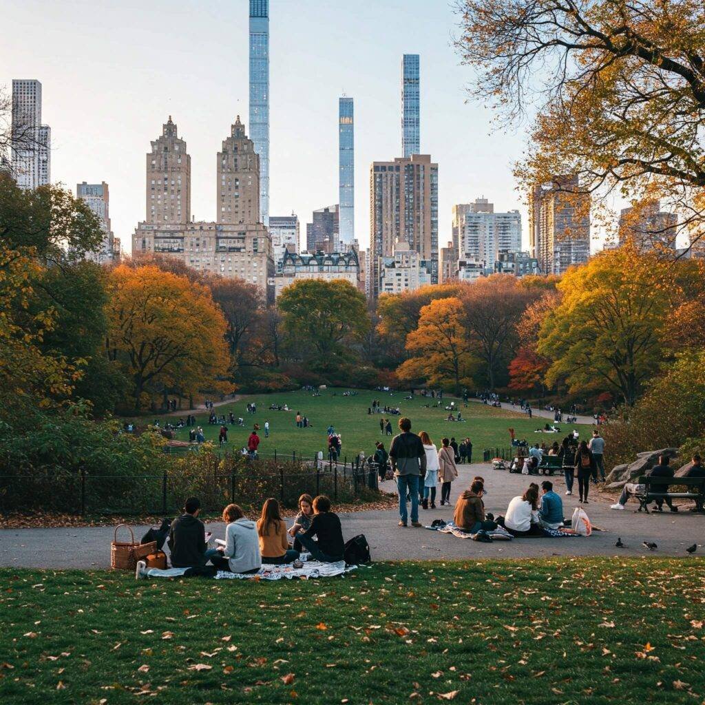 People enjoying leisure in Central Park