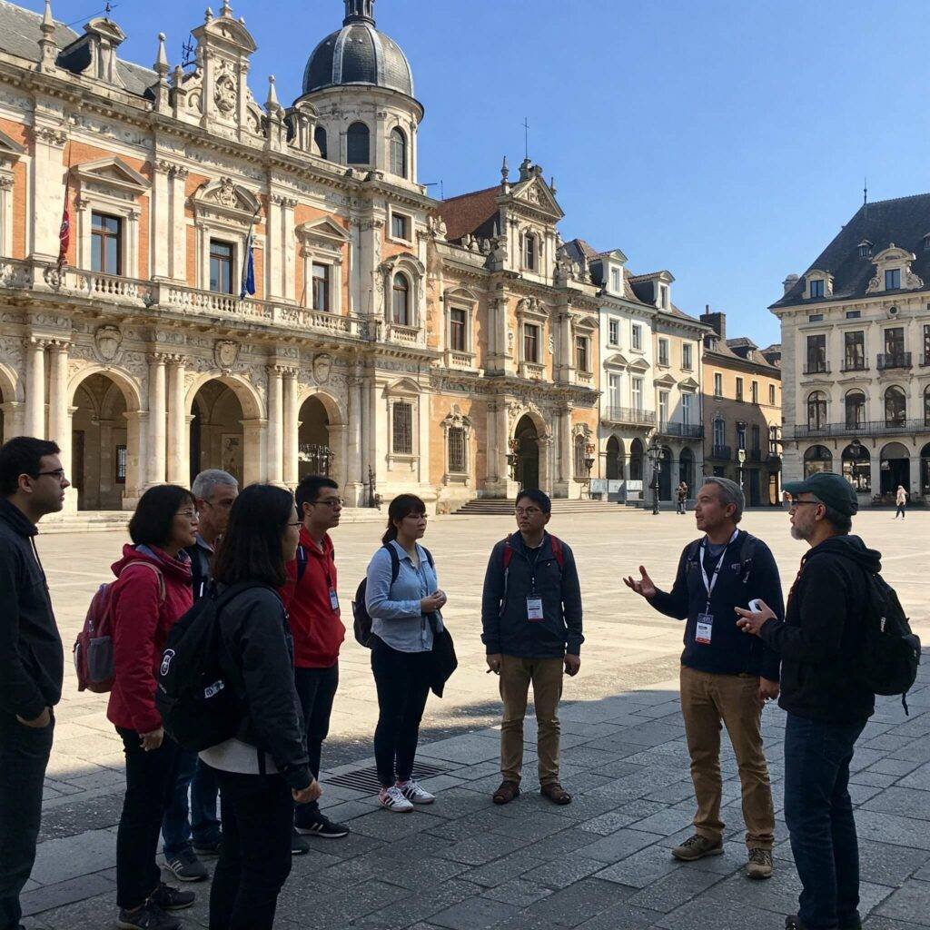 People enjoying a free walking tour