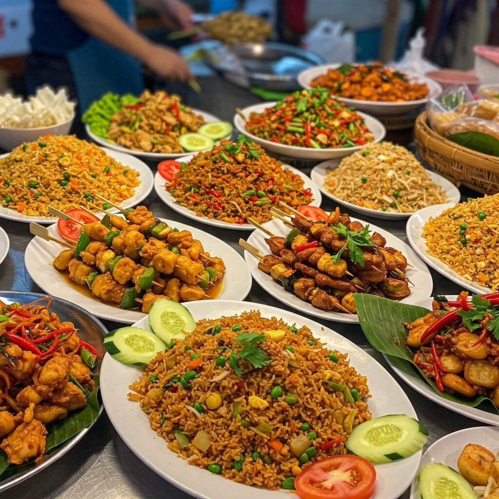 the vibrant, colorful street food